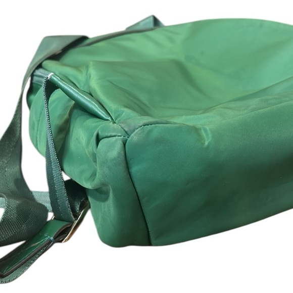 Tory Burch Ella Logo Nylon Adjustable Dual Zip Compartment Backpack in Arugula - Picture 14 of 16